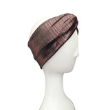 Dark Rose Gold Striped Metallic Twist Headband