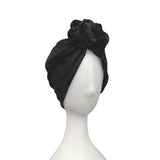 Black Velvet Knotted Hair Turban for Women