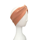 Blush Pink Gold Metallic Ribbed Knit Headband