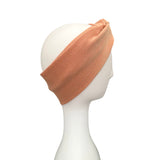 Blush Pink Gold Metallic Ribbed Knit Headband