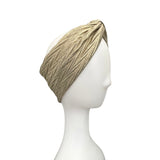 Gold Metallic Zig Zag Knit Turban Twist Headband