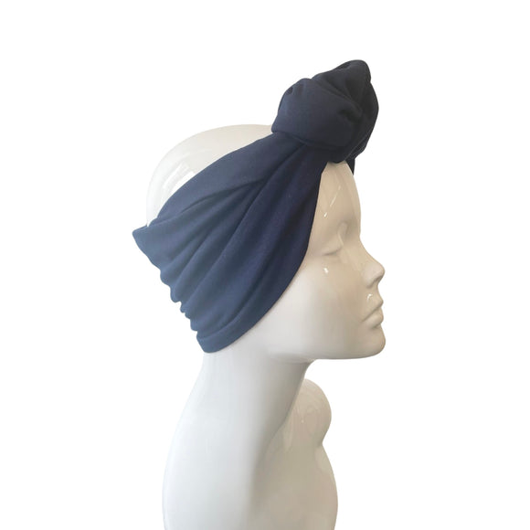 Navy Blue Headband Extra Wide Head Wrap for Women