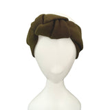 Camel beige brushed wool turban twist headband