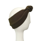 Camel beige brushed wool turban twist headband