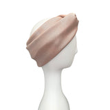 Thick Pale Pink Silver Metallic Turban Twist Headband