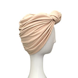 Camel beige brushed wool turban twist headband
