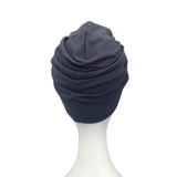 Dark Blue Hair Care Turban Style Hat