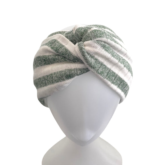 Striped Wide Winter Head Wrap Wool Knit Soft Cozy Ear Warmer