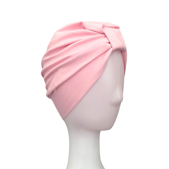 Pink Top Knot Turban Hat