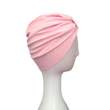 Pink Top Knot Turban Hat