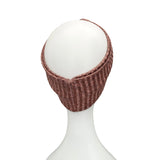 Pink Gold Metallic Ribbed Knit Turban Twist Headband