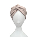 Pale Pink Silver Metallic Wide Turban Twist Headband