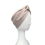 Pale Pink Silver Metallic Wide Turban Twist Headband