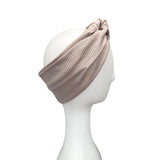 Pale Pink Silver Metallic Wide Turban Twist Headband