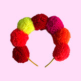 Bright Neon Pom Pom Festival Headband Crown ireland 