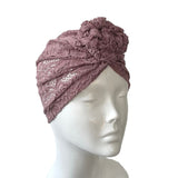Dark Pink Lace Head Wrap
