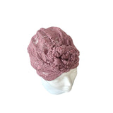 Dark Pink Lace Head Wrap