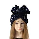 Navy Polka Dot Wired Headband