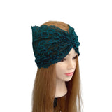 Teal lace headscarf 