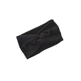 Black headband with a knot on a white background