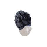 denim blue velvet turban