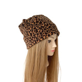 leopard fleece hat