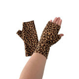 leopard fleece gloves