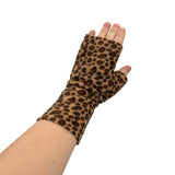 leopard fleece gloves