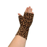 leopard fleece gloves