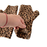 leopard fleece gloves