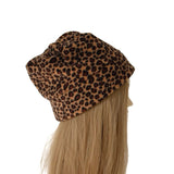 leopard fleece hat
