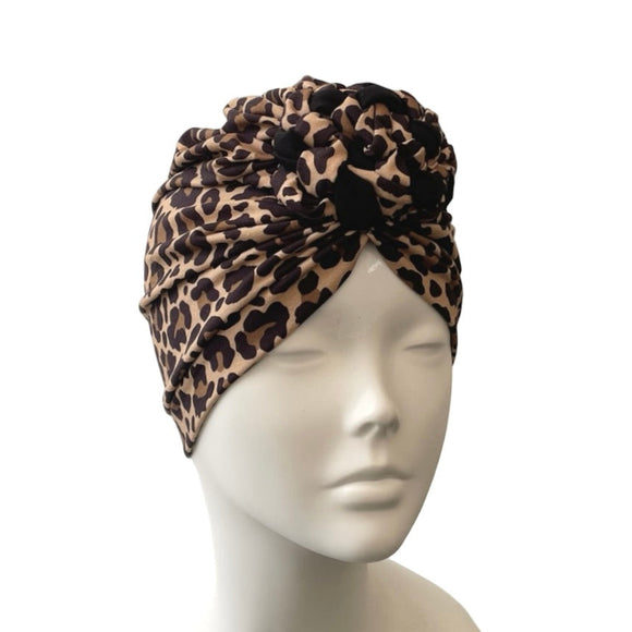 leopard retro turban