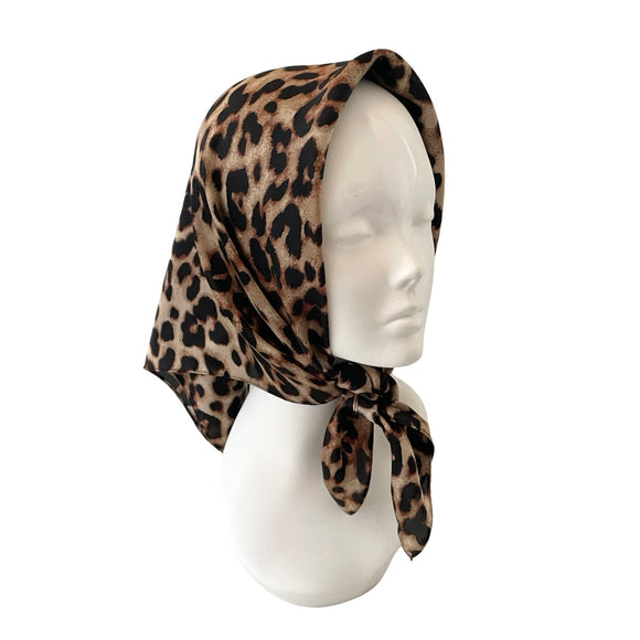 leopard satin scarf