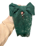 Aesthetic green lace long tail hair bow clip