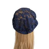 navy lace beret