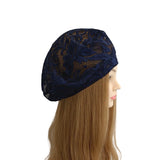 navy lace beret