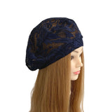 navy lace beret