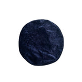 Navy blue velvet beret on a white background