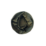 Dark green satin fabric on a white background