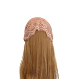 Blonde hair extension with lace top on a white background