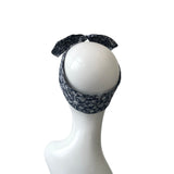 Navy floral wired headband