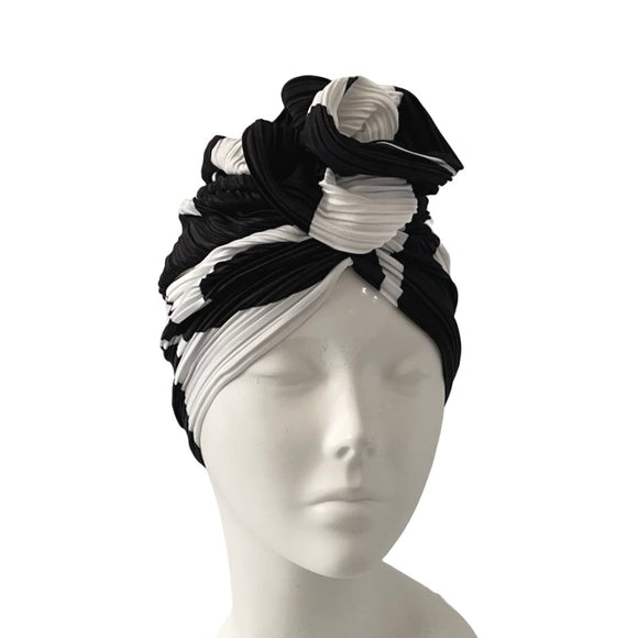 pleated turban hat