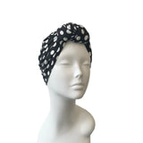 Black Dotted Stretchy Soft Jersey Turban