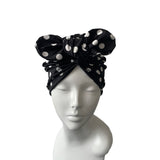 Black Polka Dot Vintage Style Turban