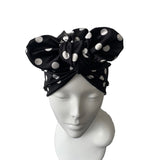 Black Polka Dot Vintage Style Turban