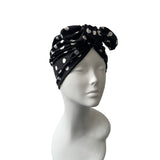 Black Polka Dot Vintage Style Turban