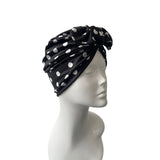 Black Polka Dot Vintage Style Turban