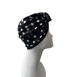 Black Polka Dot Vintage Style Turban