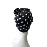 Black Polka Dot Vintage Style Turban