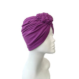 purple braided knot turban